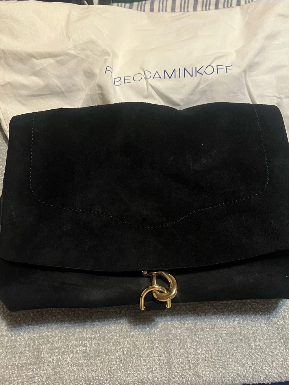 Rebecca Minkoff Black Suede Satchel Bag